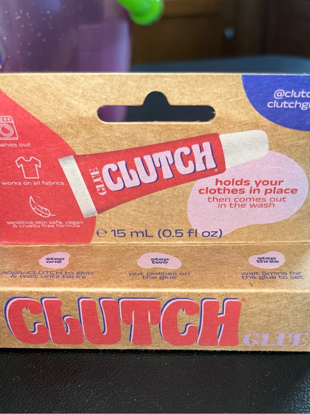 Glue Clothing Adhesive Gel – Pink/Red